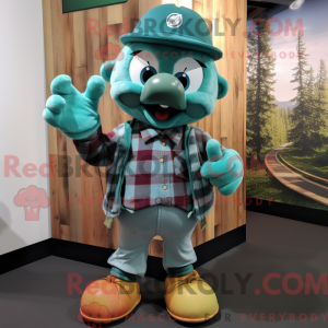 Teal Apple Maskottchen...