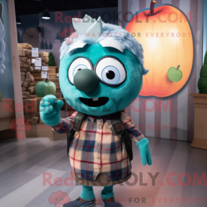 Postava maskota Teal Apple...