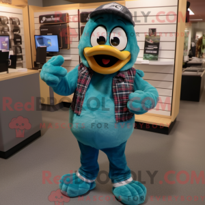 Teal Apple Maskottchen...