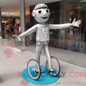 Sølv Unicyclist maskot...