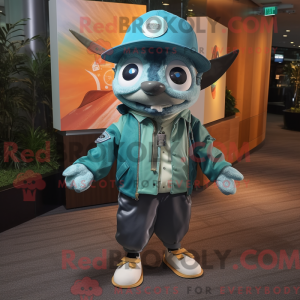 Teal Tuna mascot costume...