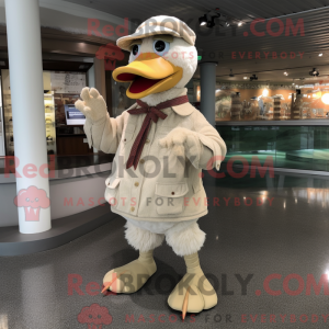 Beige Muscovy Duck mascot...