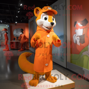 Orange Wiesel Maskottchen...