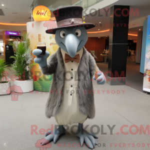 Grå Kiwi maskot kostume...