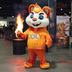 Orange Fire Eater maskot...