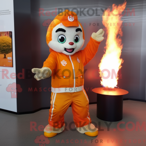 Orange Fire Eater mascot...
