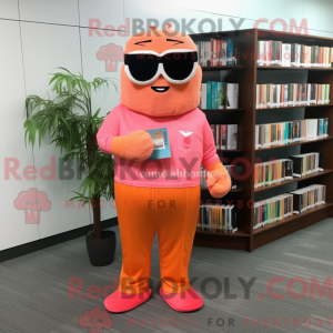 Orange Pink maskot kostume...