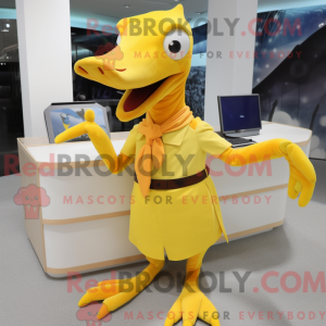 Yellow Pterodactyl mascot...