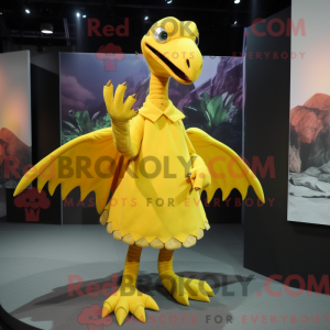 Gul Pterodactyl maskot...