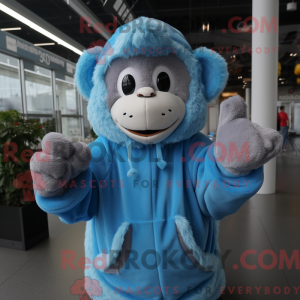 Sky Blue Monkey maskot...