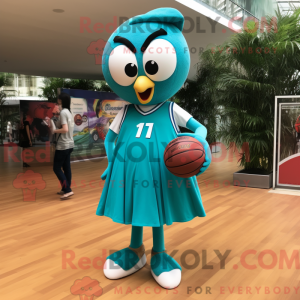 Teal Basketball Ball mascot...