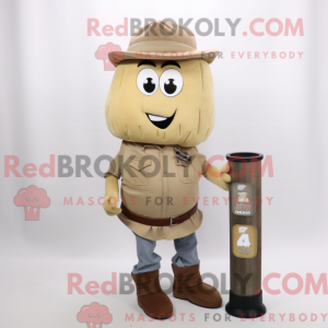 Tan Grenade mascot costume...