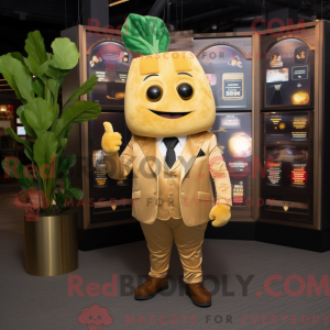 Gold Beet mascot costume...