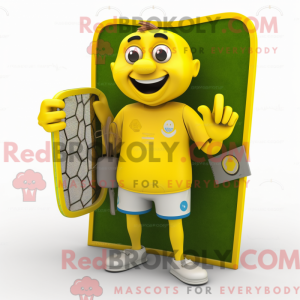Postava maskota žlutého...