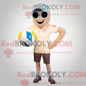 Beige Volleybollbollmaskot...