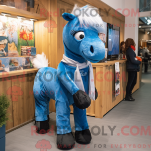 Blue Horse-mascottekostuum...