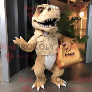 Cream T Rex mascot costume...