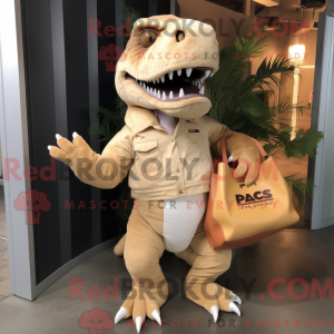 Cream T Rex maskot kostume...