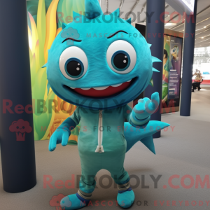 Turkis tun maskot kostume...