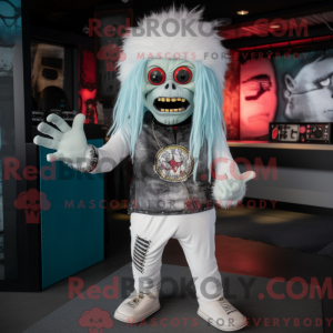 Wit Zombie-mascottekostuum...