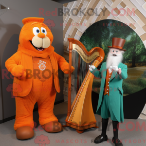 Orange Celtic Harpe maskot...