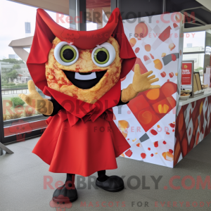 Rød Nachos maskotdraktfigur...