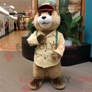 Cream Otter mascot costume...