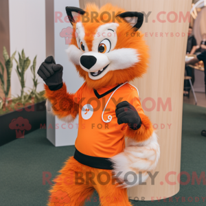 Orange Skunk mascot costume...