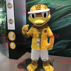 Geel Python-mascottekostuum...