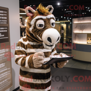 Brown Zebra mascot costume...