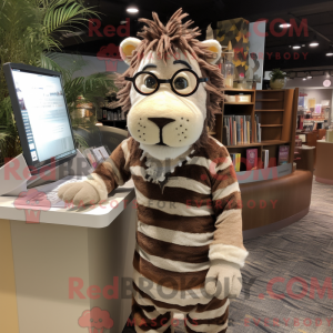 Brun Zebra-maskotdraktfigur...