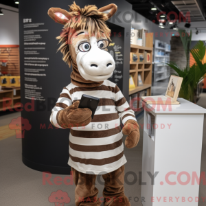 Brun Zebra-maskotdraktfigur...