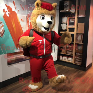 Red Alpaca mascot costume...