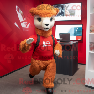 Red Alpaca mascot costume...