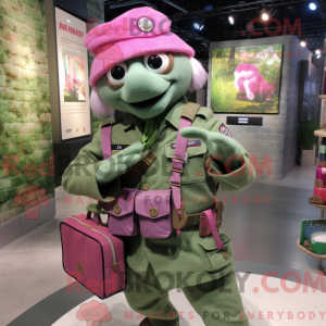 Magenta Grøn Beret maskot...