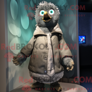 Gray Peacock mascot costume...