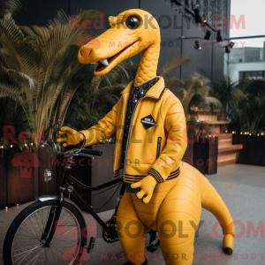 Yellow Brachiosaurus mascot...