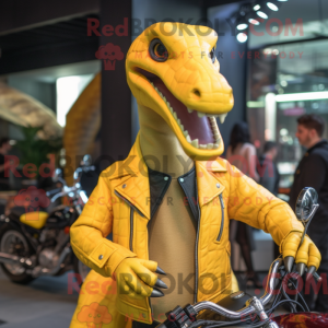 Gul Brachiosaurus maskot...