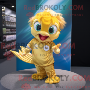 Gold Betta Fish mascot...