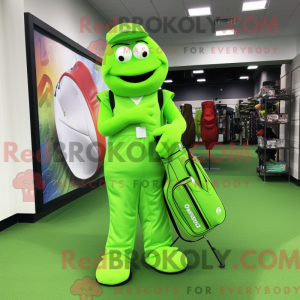 Lime Green Golf Bag mascot...