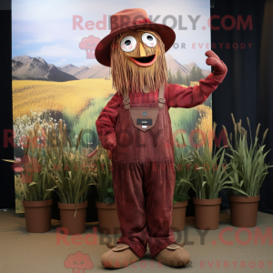 Maroon Scarecrow mascot...