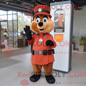 Rust Police Officer mascot...