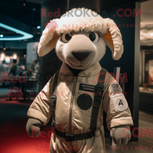 Silver Sheep mascot costume...