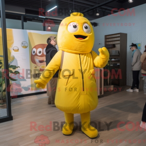 Gul Momentum maskot kostume...