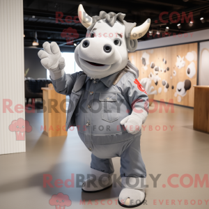 Silver Bull maskot kostume...