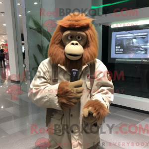 Beige Orangutan mascot...