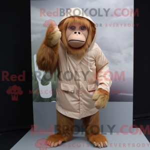 Beige orangutang maskot...