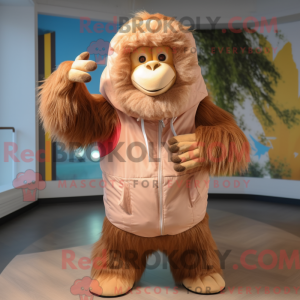 Beige Orangutan mascot...