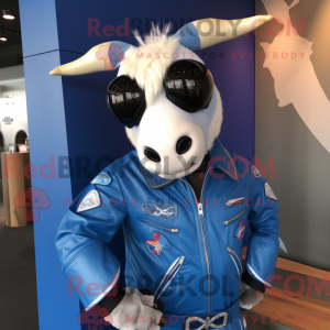 Blauwe Zebu-mascottekostuum...