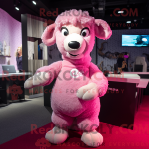 Pink Sheep maskot kostume...